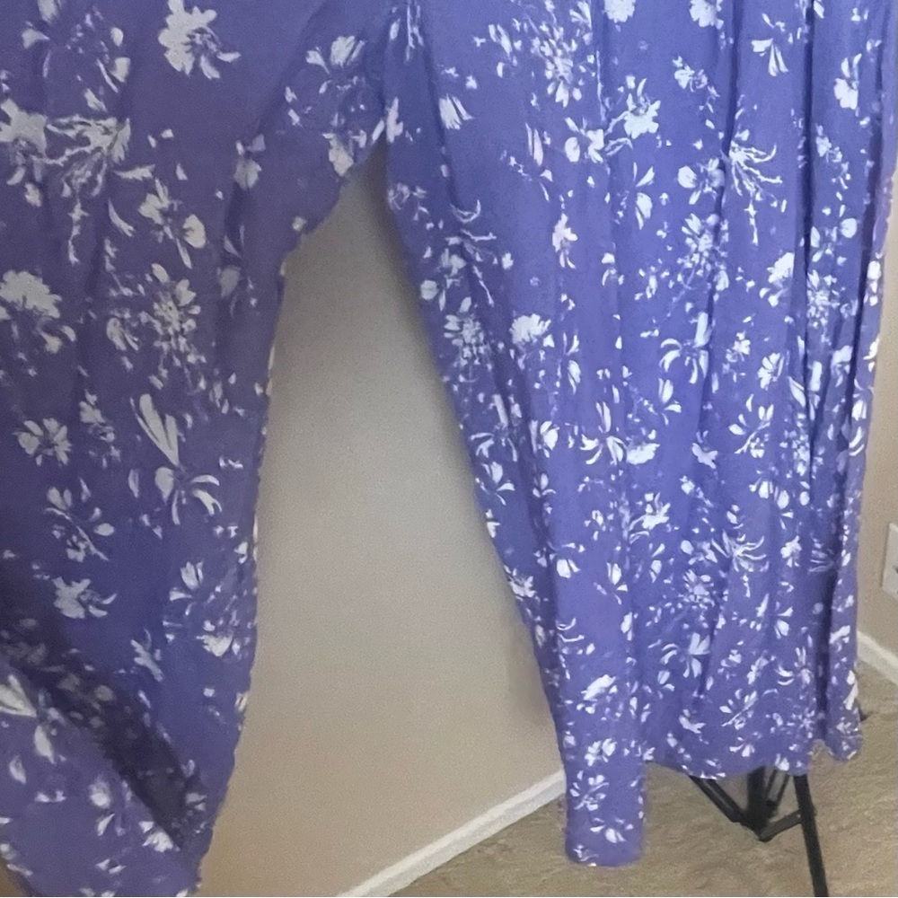 FREE PEOPLE Periwinkle/ Purple Floral Smocked Jumpsuit - Picture 6 of 9